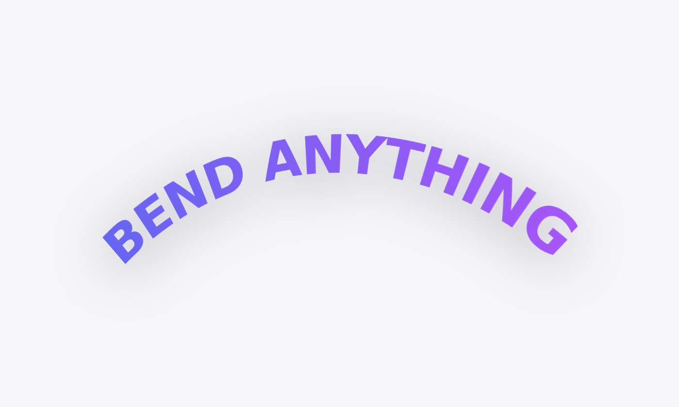 Text bent into an arc with Perspecto's Arc Bend effect