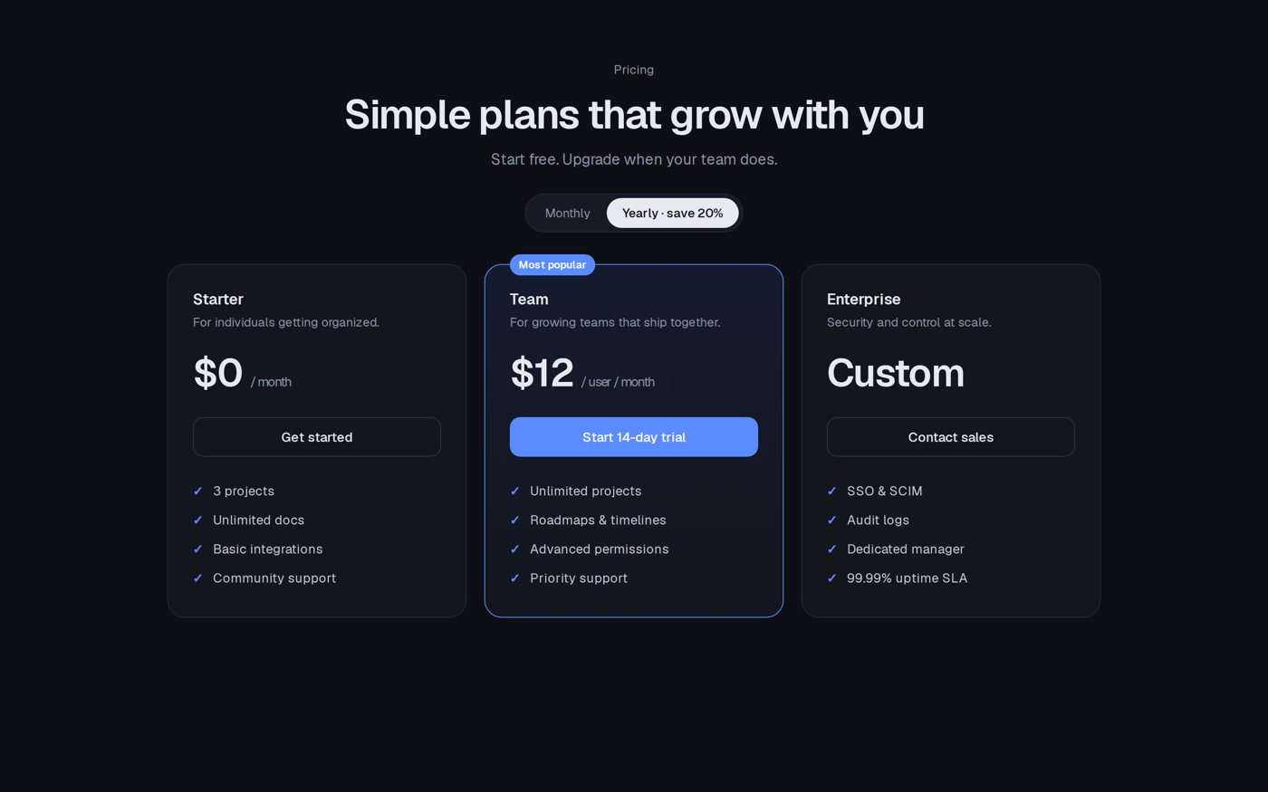 Pricing page on a silver iPad: the flat original