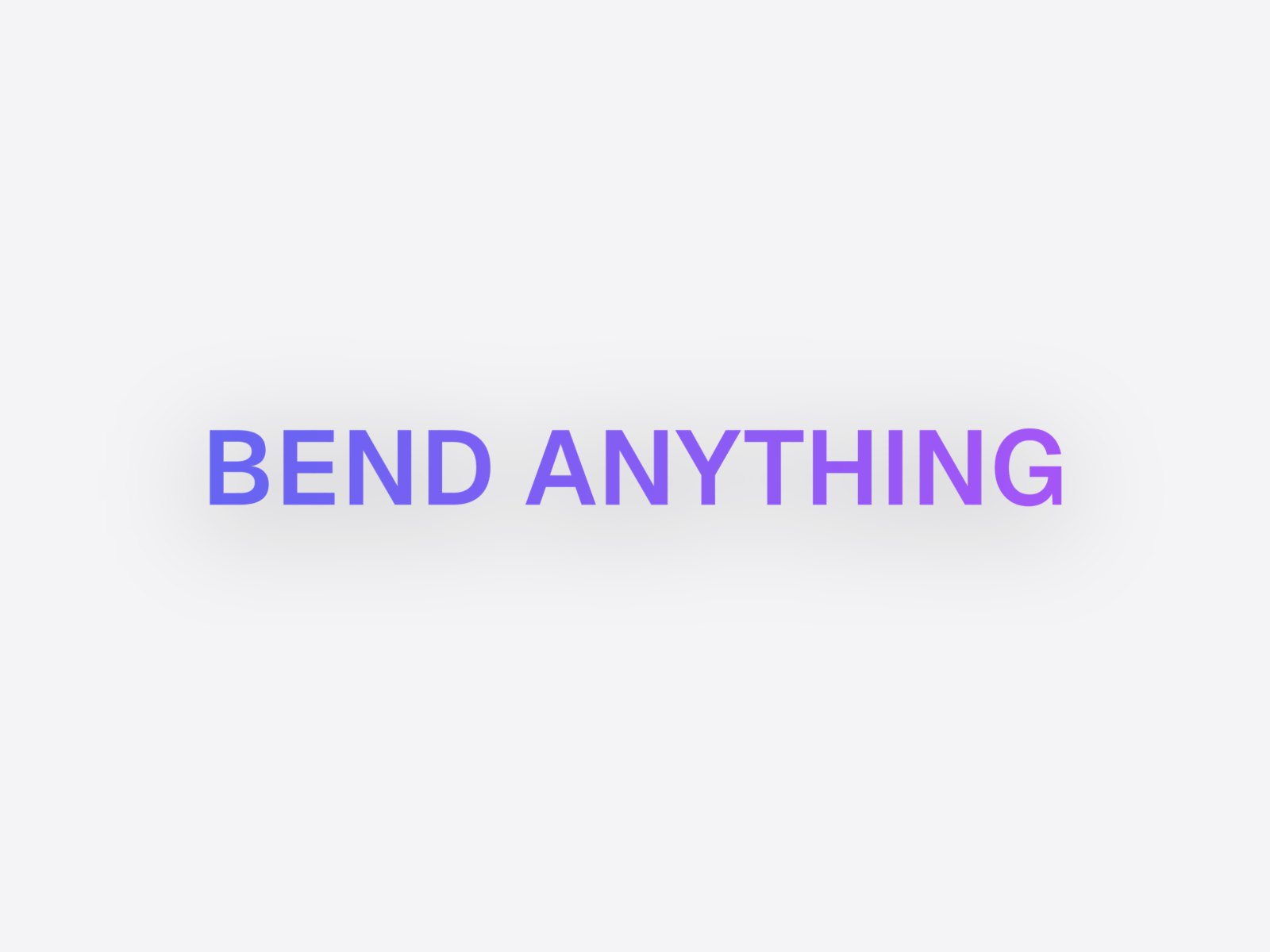 The same text, straight, before Arc Bend