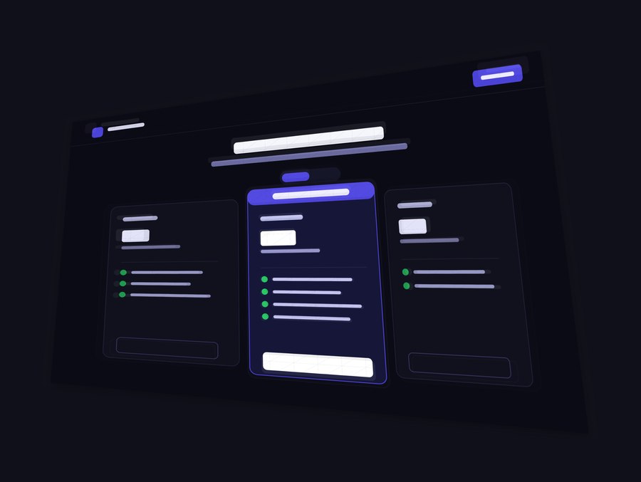 SaaS pricing page turned into a 3D mockup with Perspecto, Hero angle