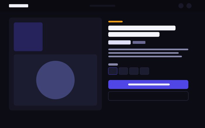 Flat e-commerce product page screenshot before 3D transformation