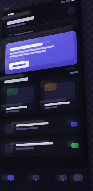 Flat mobile app screenshot before 3D transformation